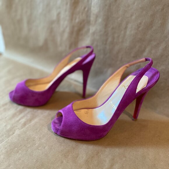 Christian Louboutin Purple suede pumps - Picture 5 of 7